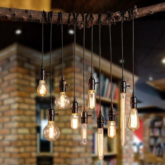 Лампочка Эдисона накаливания. Ретро лампочки накаливания, декоративные лампочки.