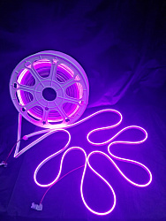 Гибкий светодиодный неон 12 V.  Flex Neon 12 вольт.  Гибкий неон фиолетовый