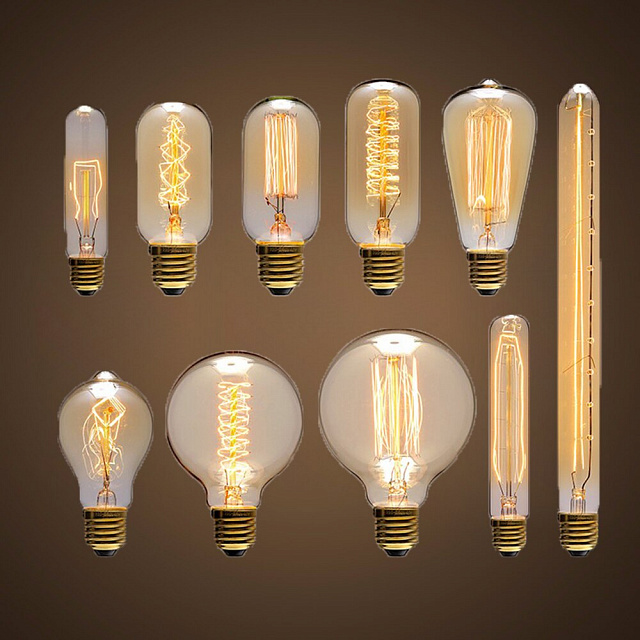 Ретро лампы накаливания, декоративные лампы, лампочки Эдисона