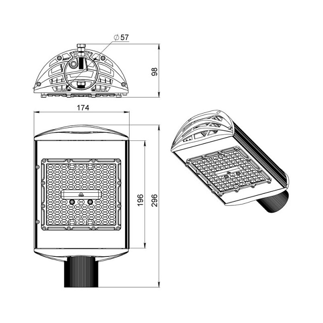 Led уличный консольный светильник 80 Вт. Магистраль Эко v3.0 155×70°