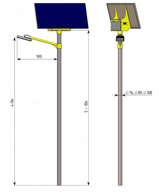 Солнечная система для парковых фонарей в парк